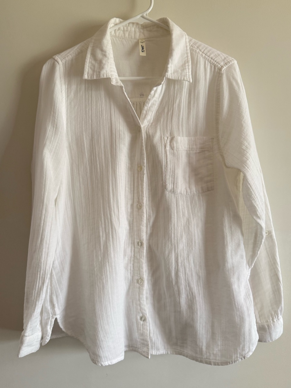 JAG Cotton Gauze Button-Down Tunic Shirt